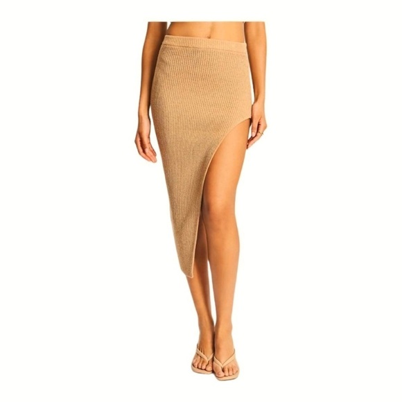 NEW SER.O.YA Lucy Knit Midi Skirt in Tan Size XS - Picture 2 of 10
